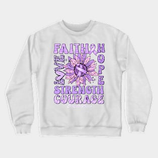 Craniosynostosis Awareness - Sunflower strong faith love Crewneck Sweatshirt